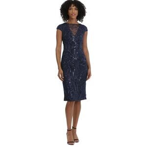 NWT Maggy London Sequin Dress Event Occasion Cocktail Party Twilight Navy 16 XL